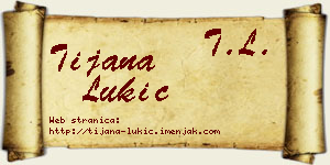 Tijana Lukić vizit kartica